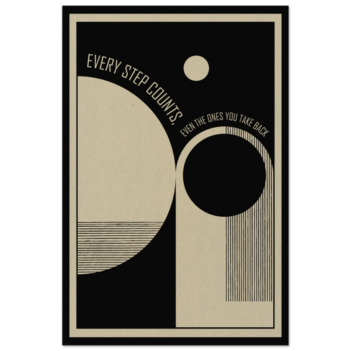 Mid-century inspired painting with healing text to support mental health and well being, suitable for therapy office decor.
